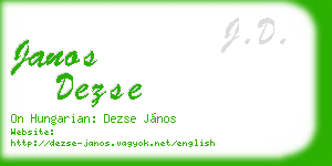 janos dezse business card